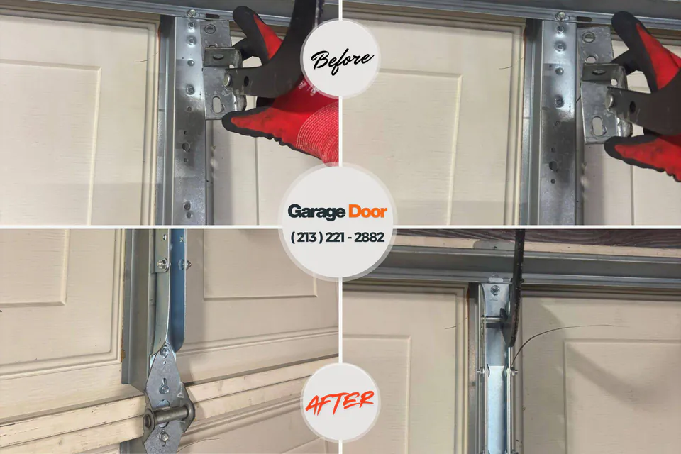 Before and after: garage door repair Sharon, WI